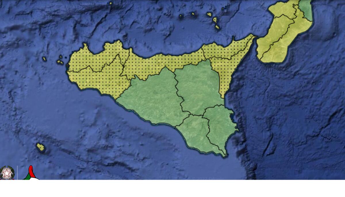 ALLERTA METEO GIALLA PER LA GIORNATA DI DOMANI SULLA SICILIA OCCIDENTALE E SETTENTRIONALE - 