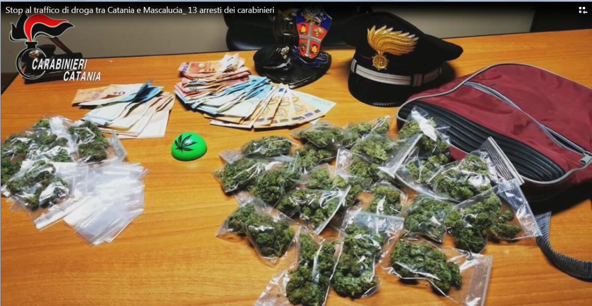 STOP AL TRAFFICO DI DROGA TRA CATANIA E MASCALUCIA GESTITI DA DUE CUGINI (PERCETTORI DEL REDDITO DI CITTADINANZA): 13 ARRESTI DEI CARABINIERI - 