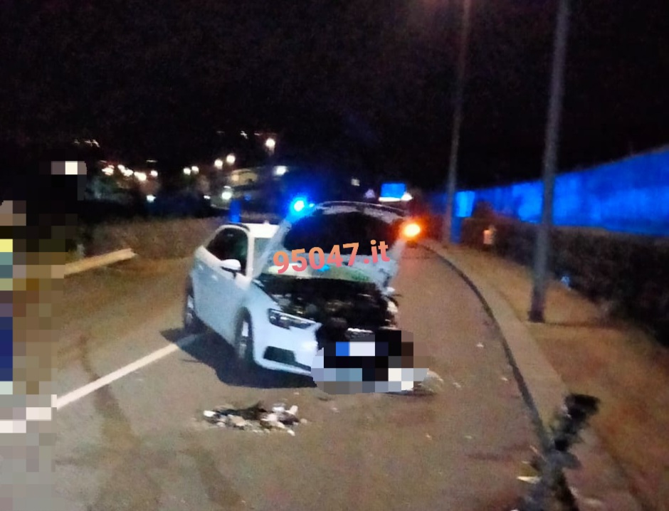VIOLENTO SCONTRO TRA DUE AUTO IERI SERA SULLA CIRCONVALLAZIONE DI BELPASSO