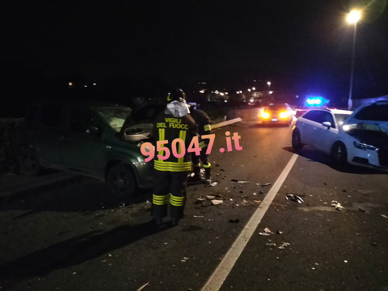 VIOLENTO SCONTRO TRA DUE AUTO IERI SERA SULLA CIRCONVALLAZIONE DI BELPASSO