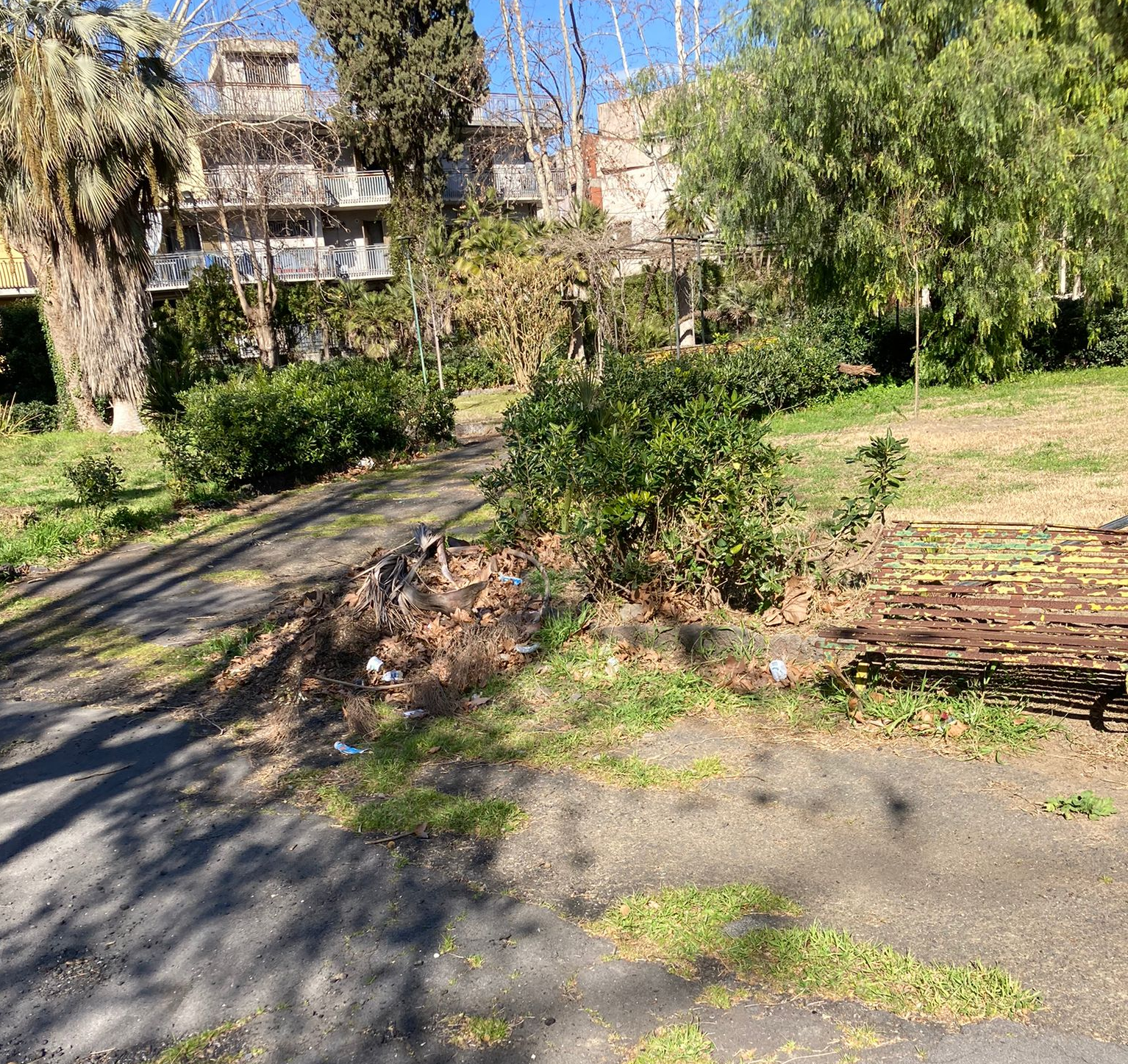 VILLA COMUNALE DI PATERNO' , TRA SPORCIZIA E DEGRADO. UNA NOSTRA LETTRICE: "ECCO LO SCEMPIO, NON POSSIAMO FARE FINTA DI NIENTE!!