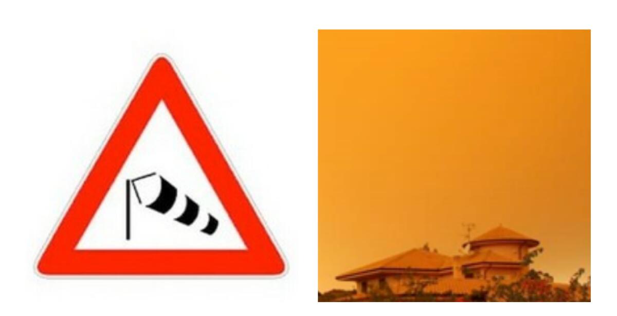 IN ARRIVO   LA SABBIA DAL SAHARA E VENTO FORTE CON RAFFICHE DI BURRASCA - 