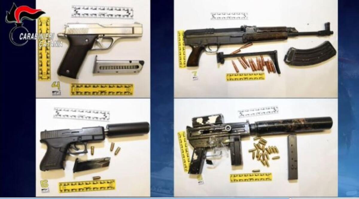 CATANIA, SCOPERTO  UN MICIDIALE ARSENALE A DISPOSIZIONE DI COSA NOSTRA  IN USO AL GRUPPO NIZZA - 