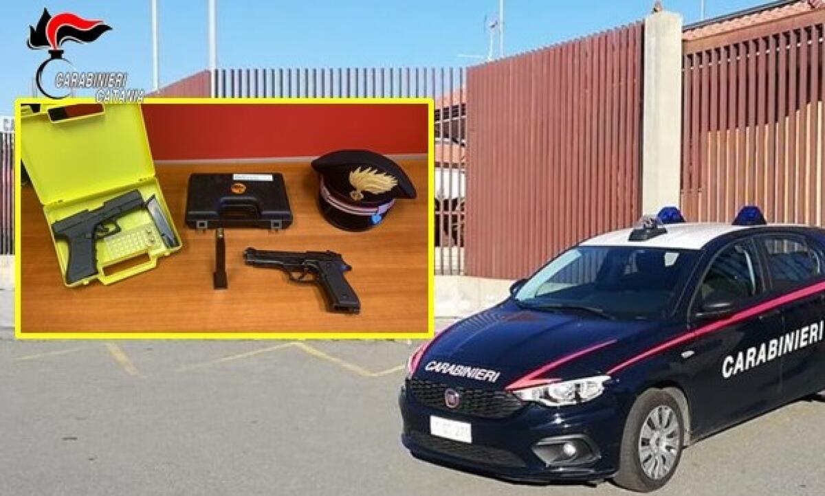 SAN GIOVANNI LA PUNTA. ROCAMBOLESCO INSEGUIMENTO ALL’USCITA DELL’AUTOSTRADA: ARRESTATO CON DUE PISTOLE - 