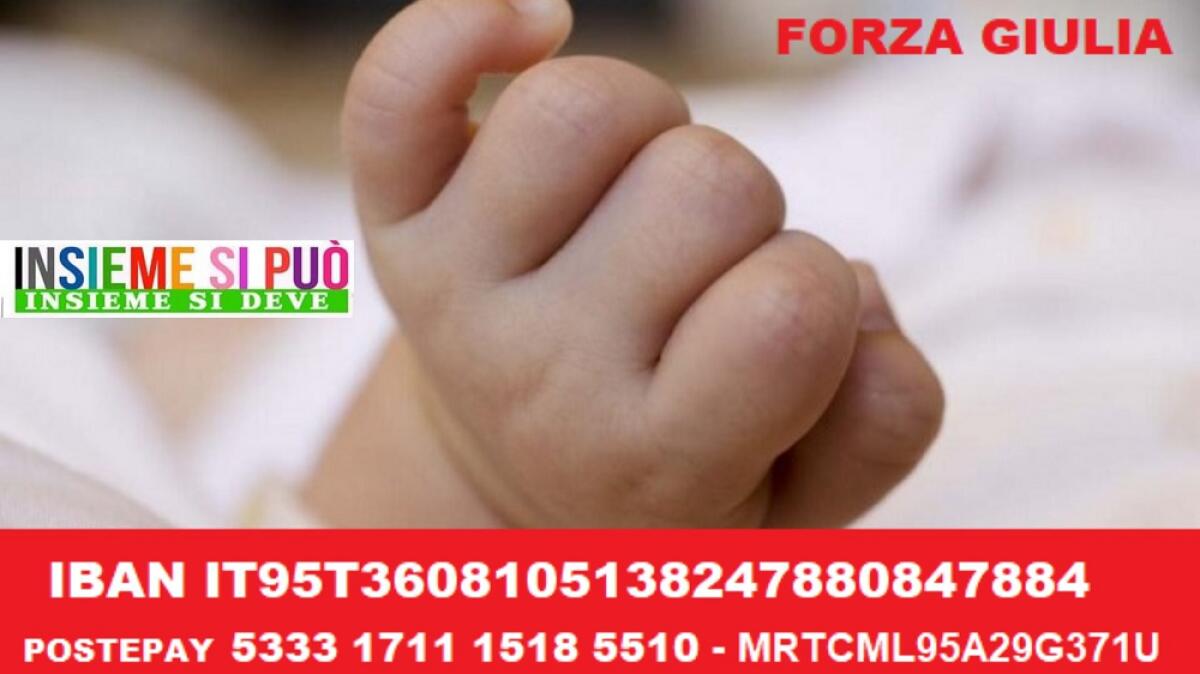 PATERNO’: CONTINUA LA GARA DI SOLIDARIETÀ PER LA PICCOLA GIULIA AFFETTA DA UNA GRAVE MALATTIA DEL FEGATO,  HA BISOGNO DI TUTTI NOI - 