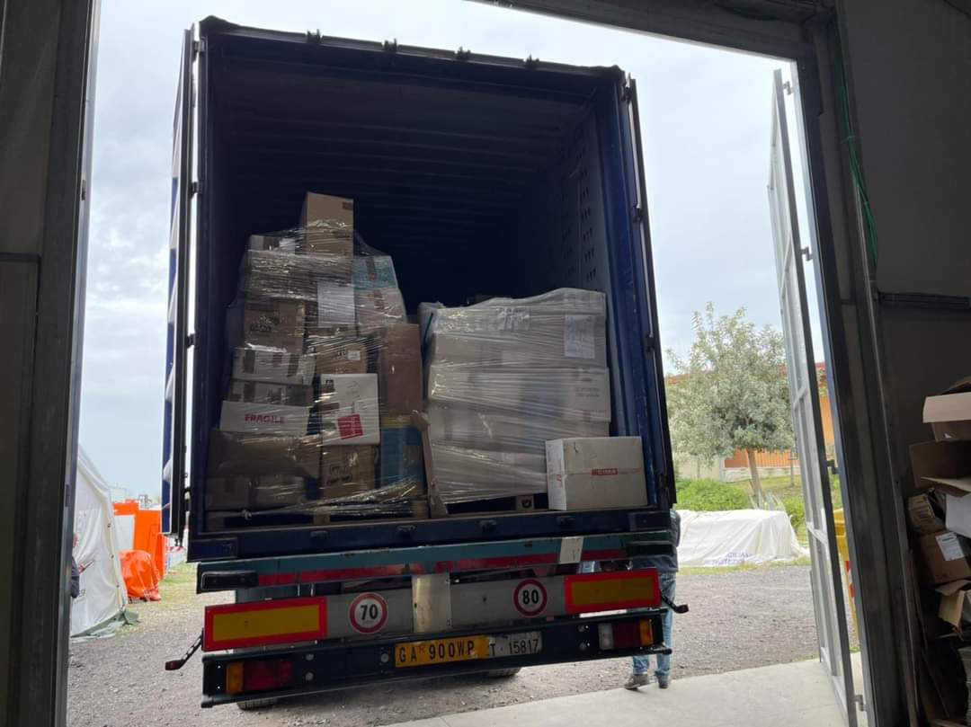 PARTITI DUE CONVOGLI DI AIUTI UMANITARI DALLA PROTEZIONE CIVILE SICILIANA PER L'UCRAINA