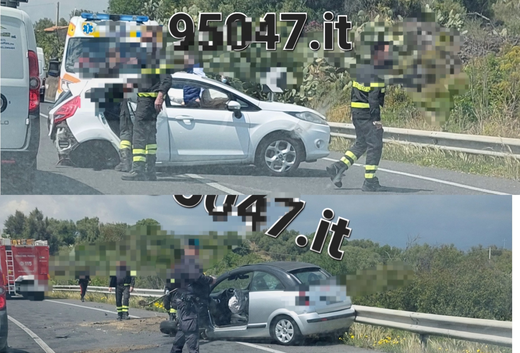 INCIDENTI, VIOLENTO SCONTRO TRA DUE AUTO SULLA SS284 IN CONTRADA SCALILLI