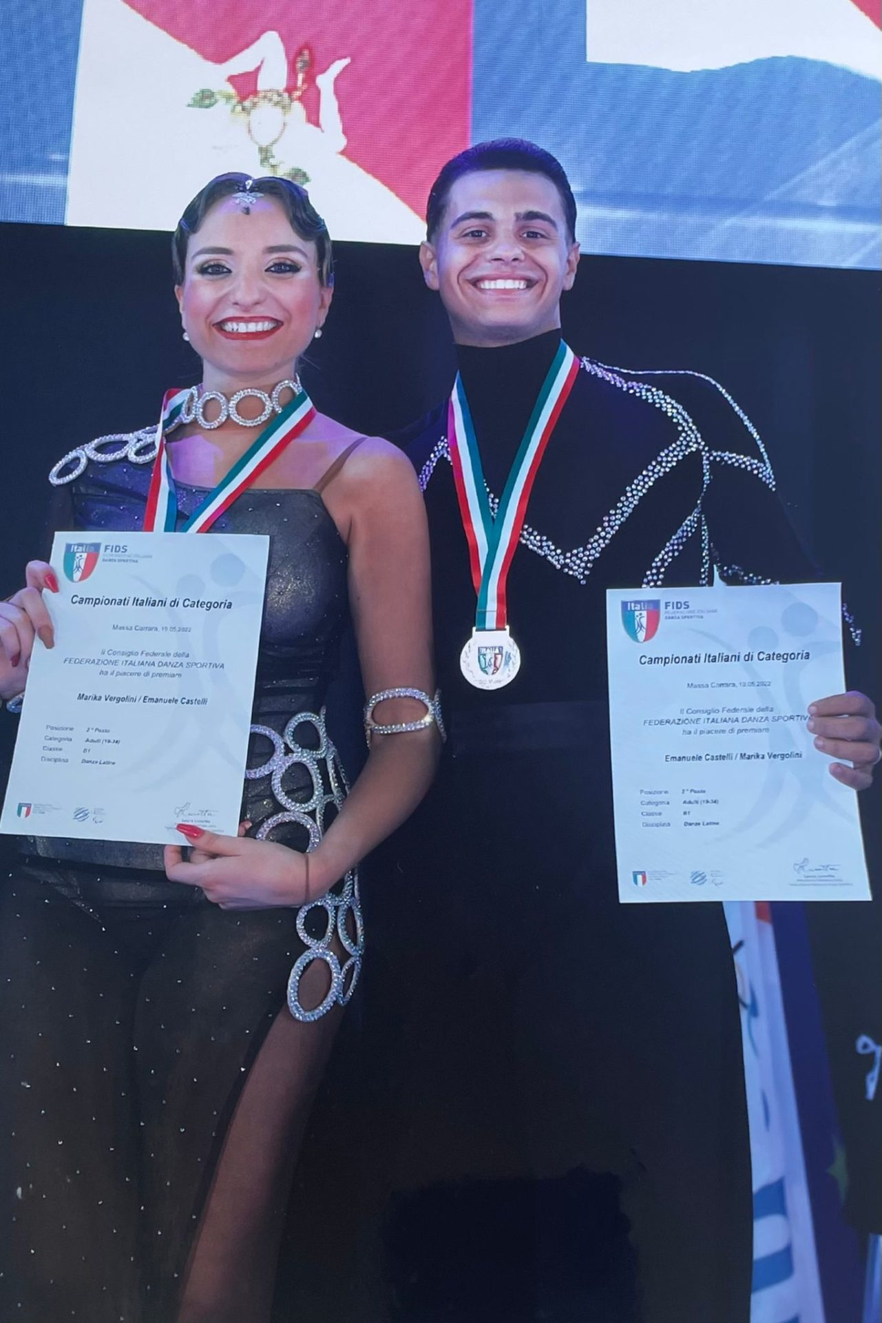 LATIN DANCE ACADEMY PATERNÒ: EMANUELE E MARIKA SONO I VICE CAMPIONI ITALIANI 2022