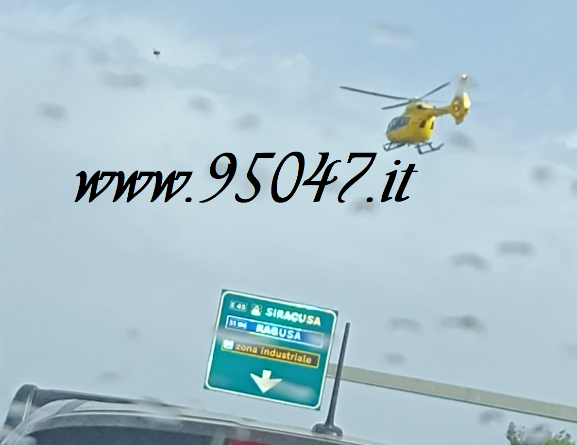 GRAVE INCIDENTE SULLA TANGENZIALE DI CATANIA. ELISOCCORSO SUL POSTO E TRAFFICO BLOCCATO