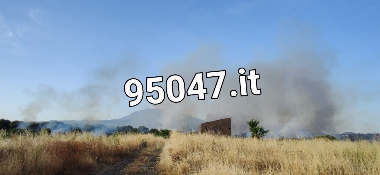 STERPAGLIE E RIFIUTI IN FIAMME IN ZONA VIALE DEI PLATANI: DENSA COLONNA DI FUMO GRIGIO IN CIELO