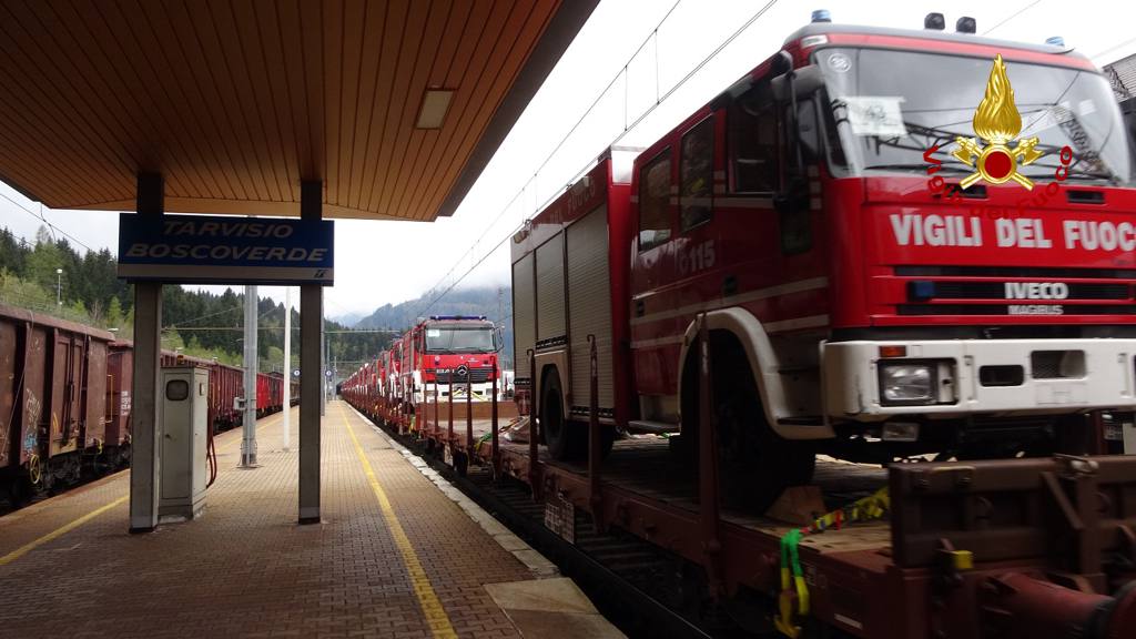 UCRAINA: PARTITO IL TRENO CON 45 MEZZI ANTINCENDIO DONATI DAI VIGILI DEL FUOCO