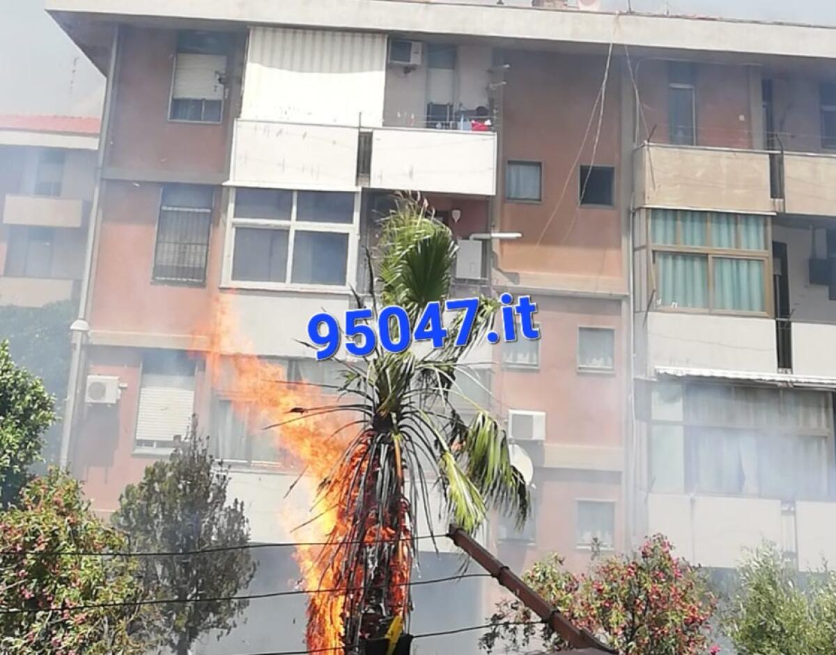 PATERNO': INCENDIO NEL CORTILE DI UN CONDOMINIO, TANTA PAURA, POCHI DANNI (PER FORTUNA) - 