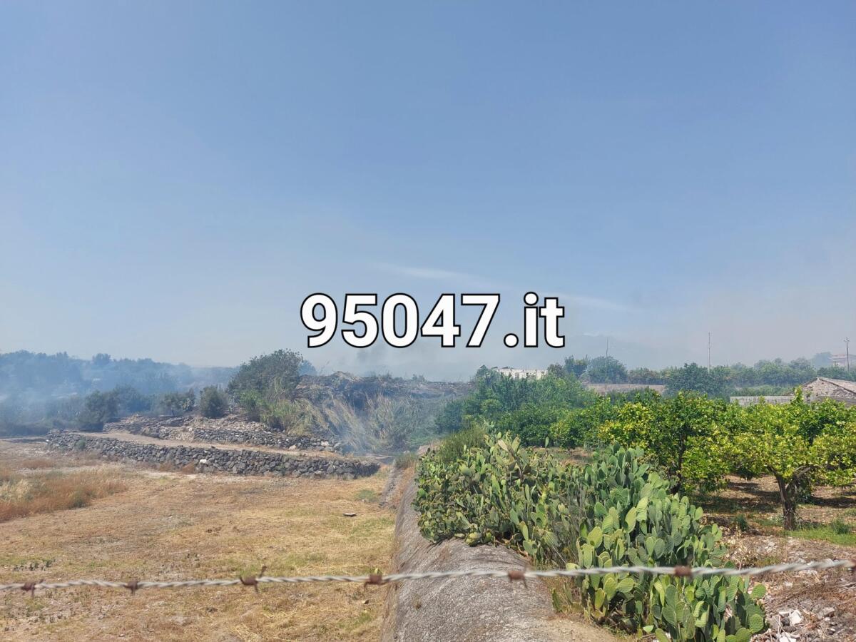 PATERNÒ: VASTO INCENDIO DI STERPAGLIE  IN ZONA PIETRALUNGA: DENSA COLONNA DI FUMO GRIGIO IN CIELO - 