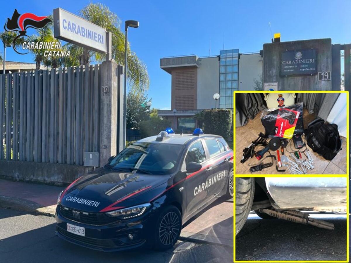 SANT’AGATA LI BATTIATI . USA UN VEICOLO RUBATO PER RAZZIARE UN CATALIZZATORE DA UN’AUTO PARCHEGGIATA. - 