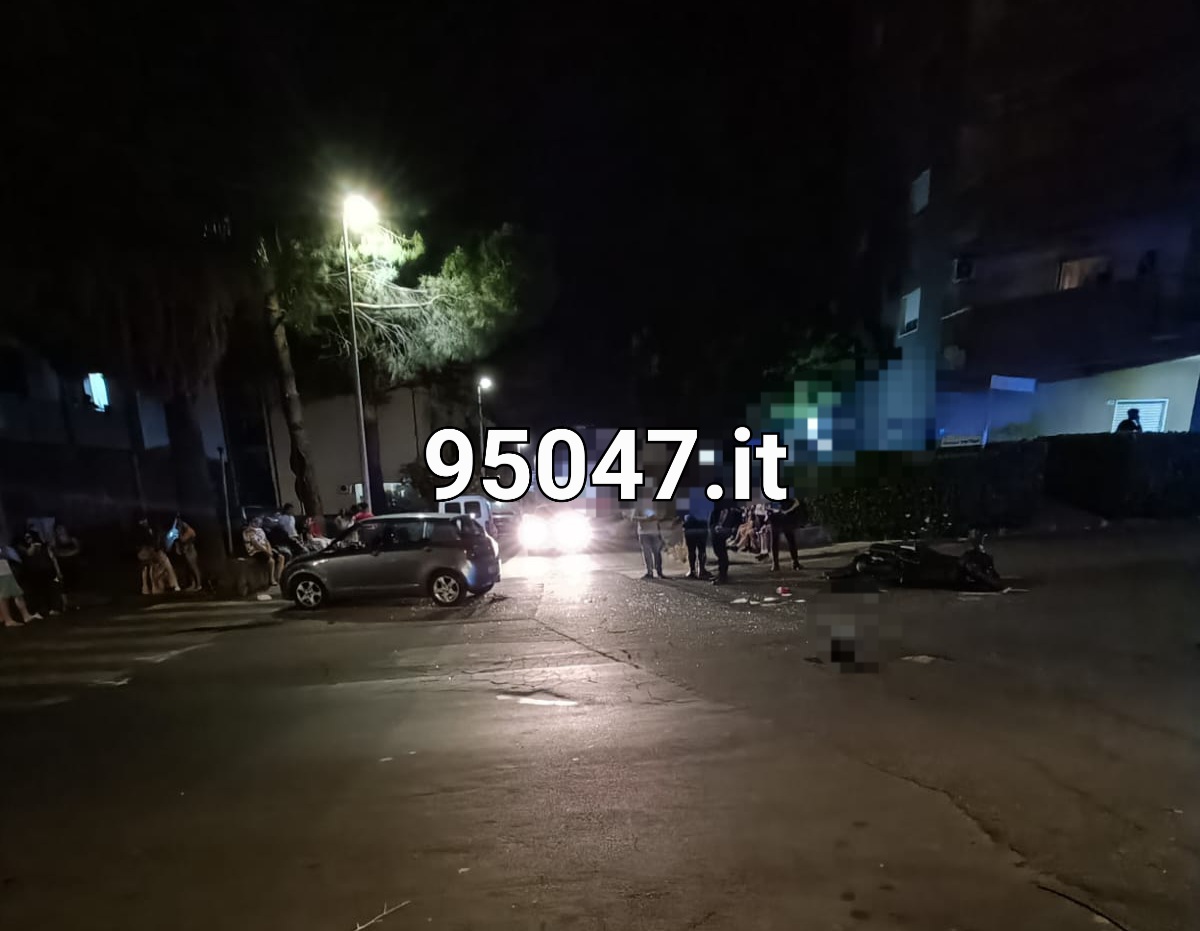 PATERNÒ: VIOLENTO SCONTRO IERI SERA AUTO MOTO AL VIALE DEI PLATANI, FERITO CENTAURO