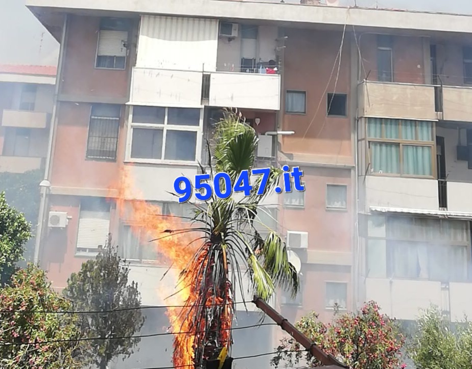 PATERNO': INCENDIO NEL CORTILE DI UN CONDOMINIO, TANTA PAURA, POCHI DANNI (PER FORTUNA)