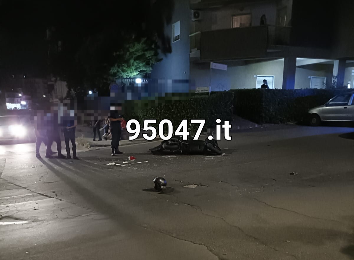 PATERNÒ: VIOLENTO SCONTRO IERI SERA AUTO MOTO AL VIALE DEI PLATANI, FERITO CENTAURO