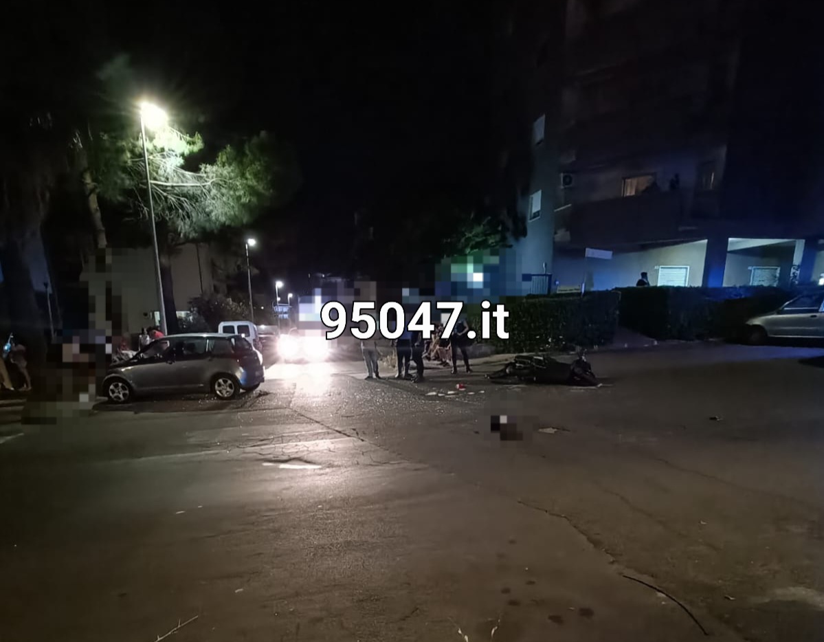 PATERNÒ: VIOLENTO SCONTRO AUTO MOTO AL VIALE DEI PLATANI, FERITO CENTAURO