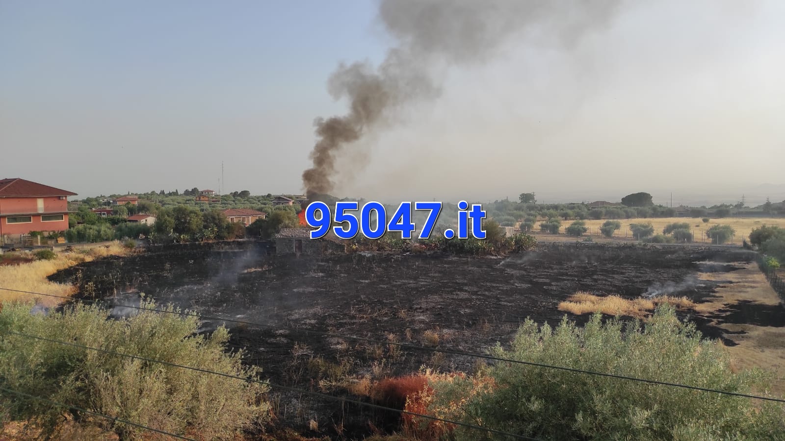 STERPAGLIE IN FIAMME IN CONTRADA GIACONIA ED IN VIA MEDITERRANEO, PAURA PER LE ABITAZIONI NEL POMERIGGIO DI OGGI