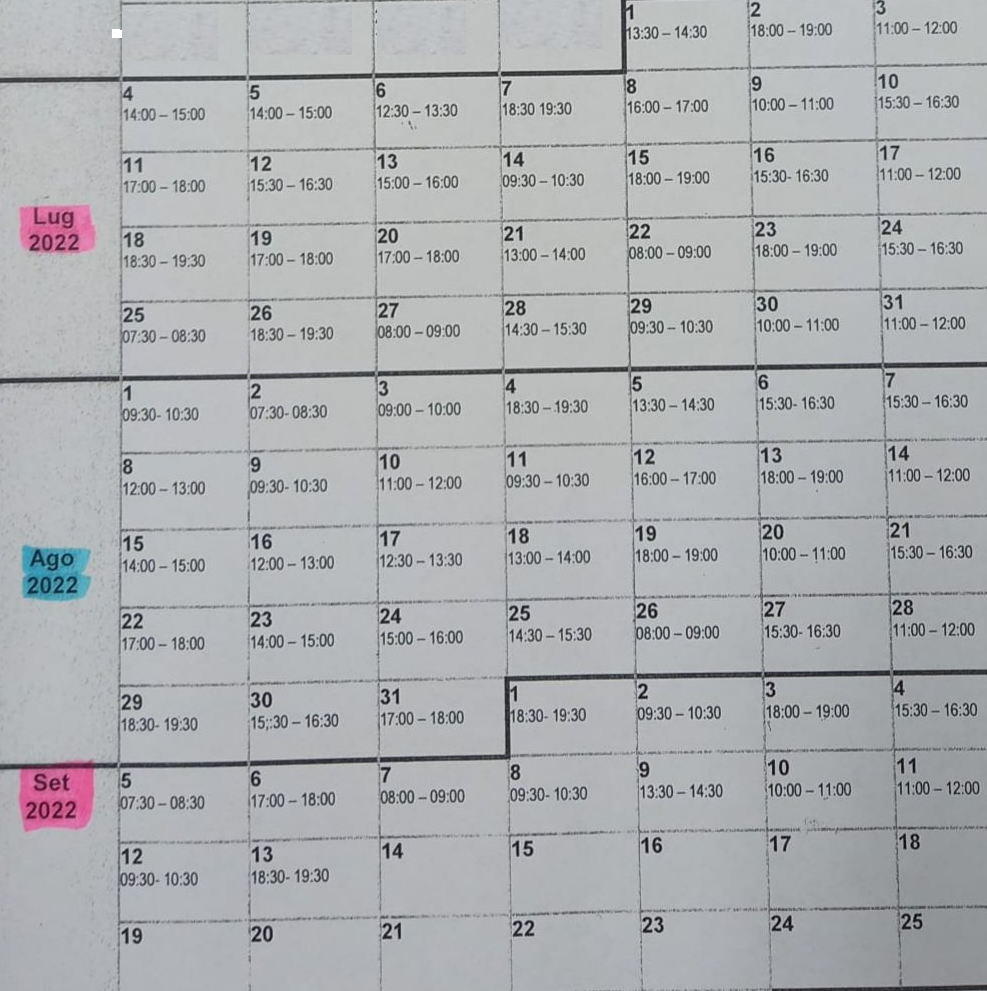 AUTOVELOX SS121 MISTERBINACO DATE ED ORARI DEI CONTROLLI NEL MESE DI LUGLIO