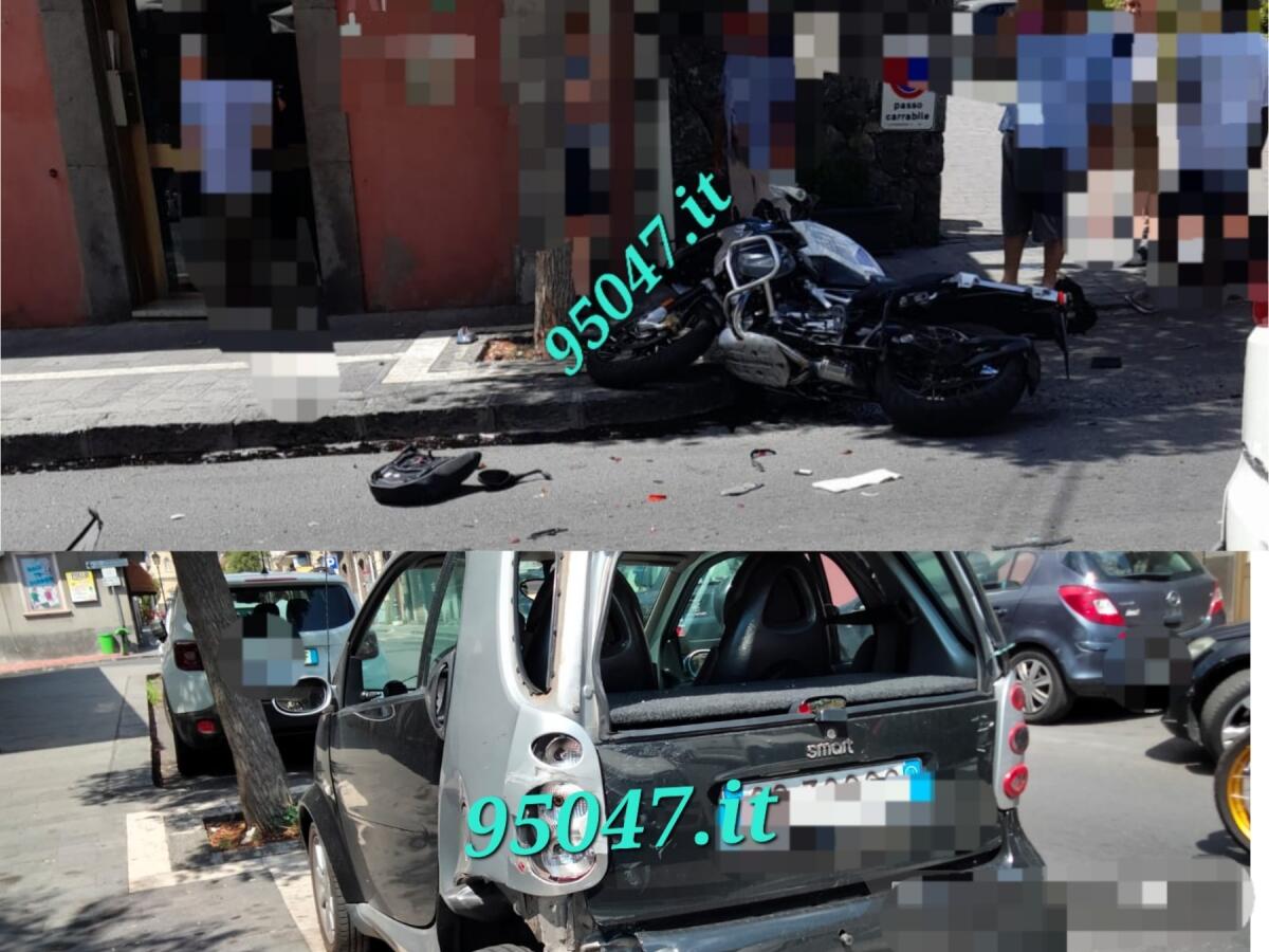 SCONTRO AUTO-MOTO A BELPASSO: FERITO CENTAURO - 