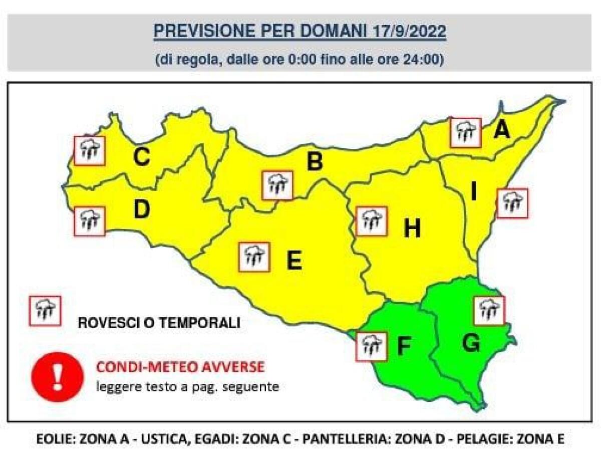 IRROMPE L’AUTUNNO IN SICILIA CON TEMPERATURE IN FORTE CALO E INSTABILITÀ, DOMANI ALLERTA GIALLA - 