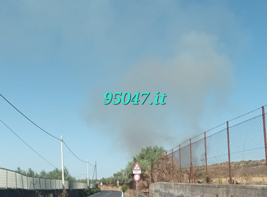 INCENDIO STERPAGLIE AI BORDI DELLA SS121 IN DIREZIONE CATANIA, RALLENTAMENTI