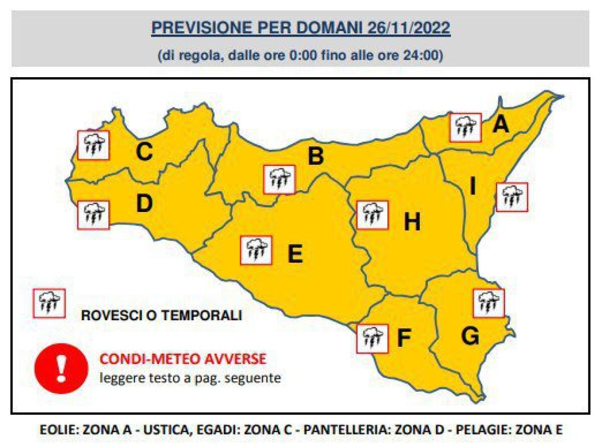 MALTEMPO IN SICILIA: DOMANI ALLERTA ARANCIONE IN TUTTA LA REGIONE - 
