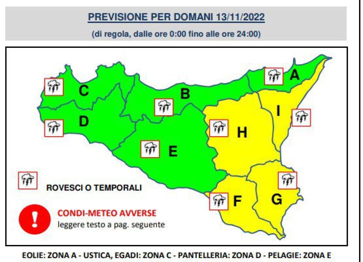 Maltempo: piogge e temporali al Sud, allerta gialla domani in Sicilia - 