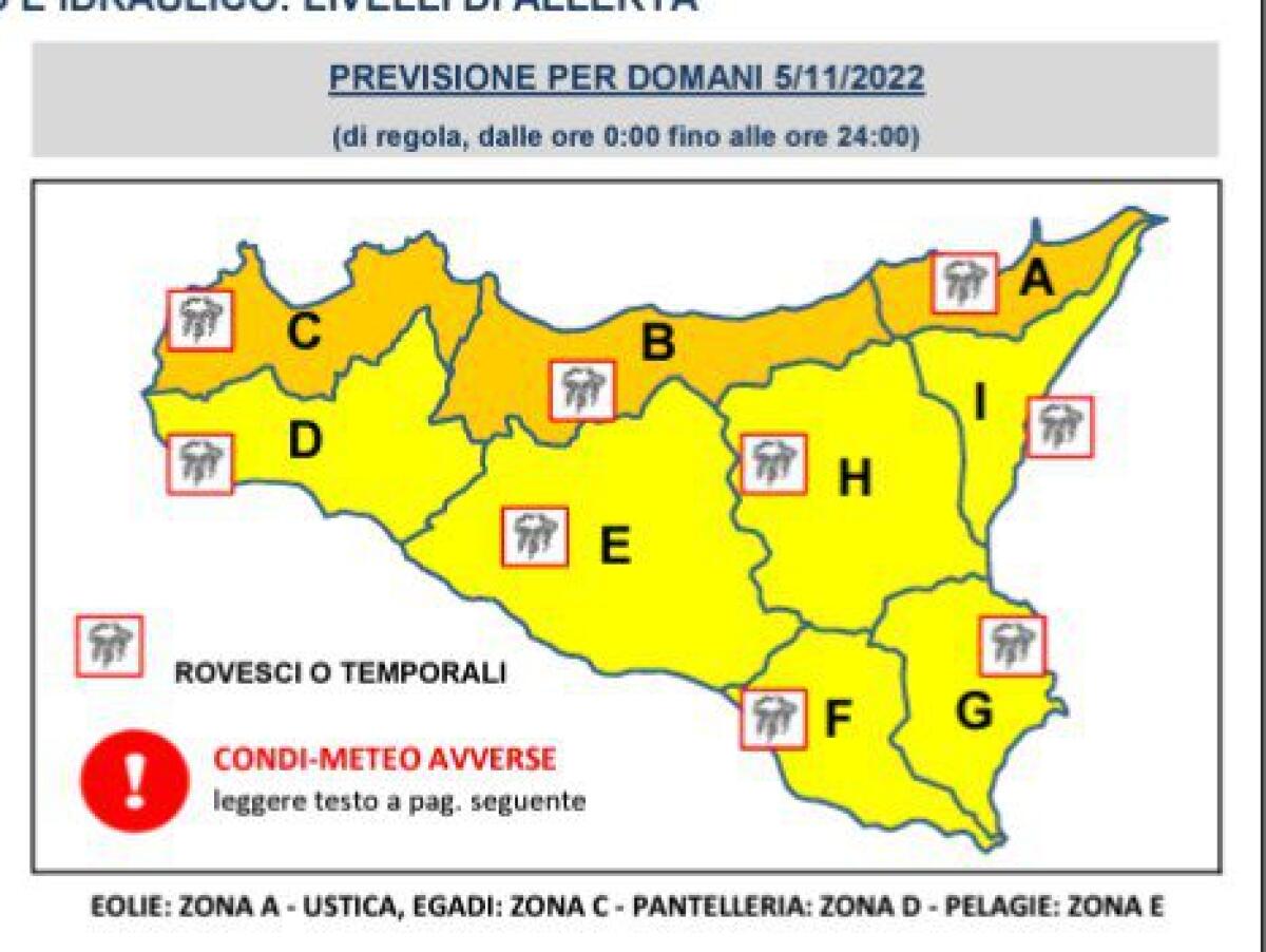 METEO. IN ARRIVO VENTO FORTE E PIOGGIA IN SICILIA. ALLERTA ARANCIONE IN TRE PROVINCE, GIALLA NELLE ALTRE - 