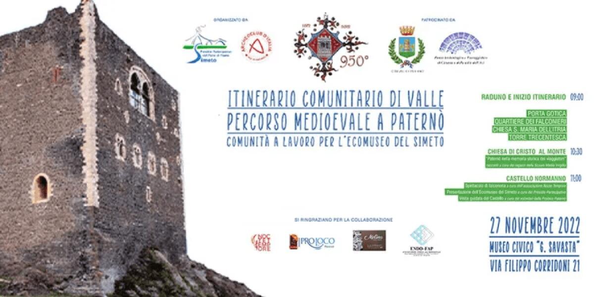 AL VIA DOMENICA 27 NOVEMBRE L’ITINERARIO MEDIEVALE DI PATERNÒ - 