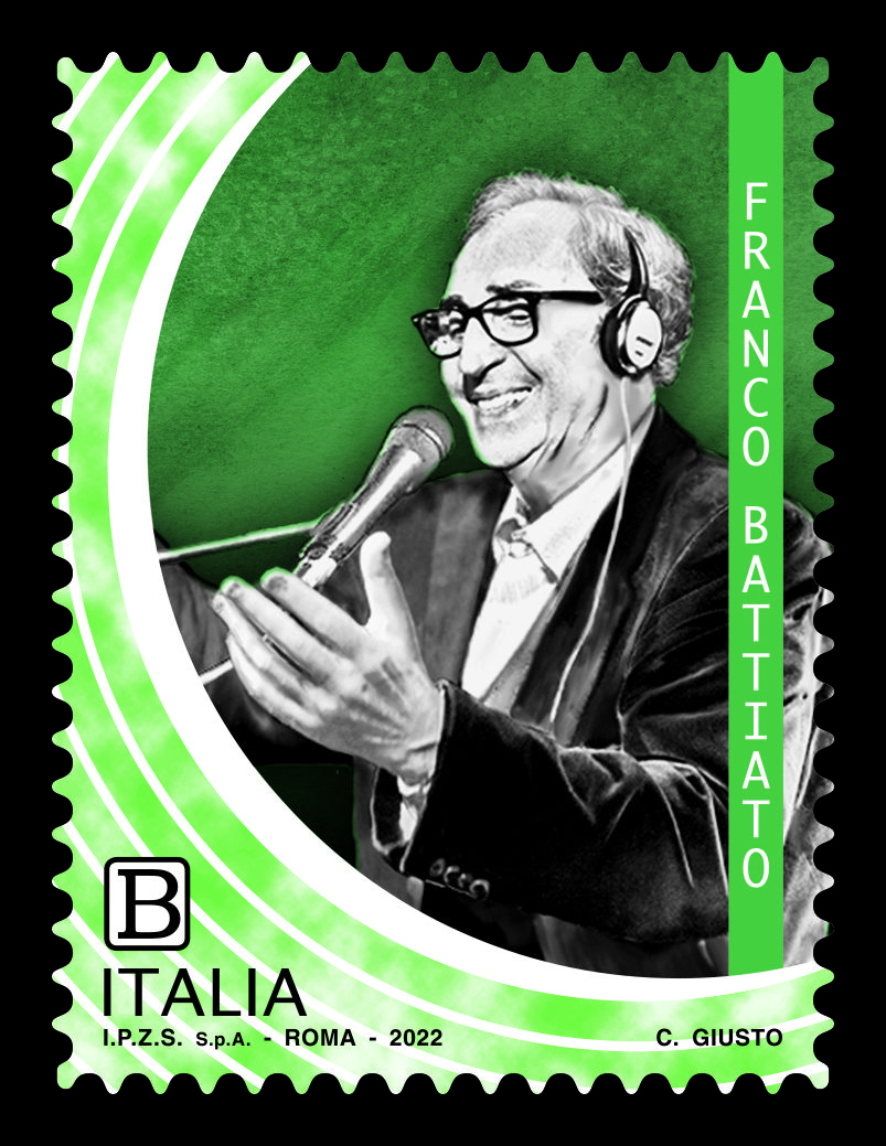 EMESSO FRANCOBOLLO DEDICATO A FRANCO BATTIATO