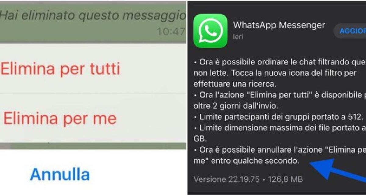 SU WHATSAPP ARRIVA UNA FUNZIONE PER RECUPERARE I MESSAGGI ELIMINATI - 