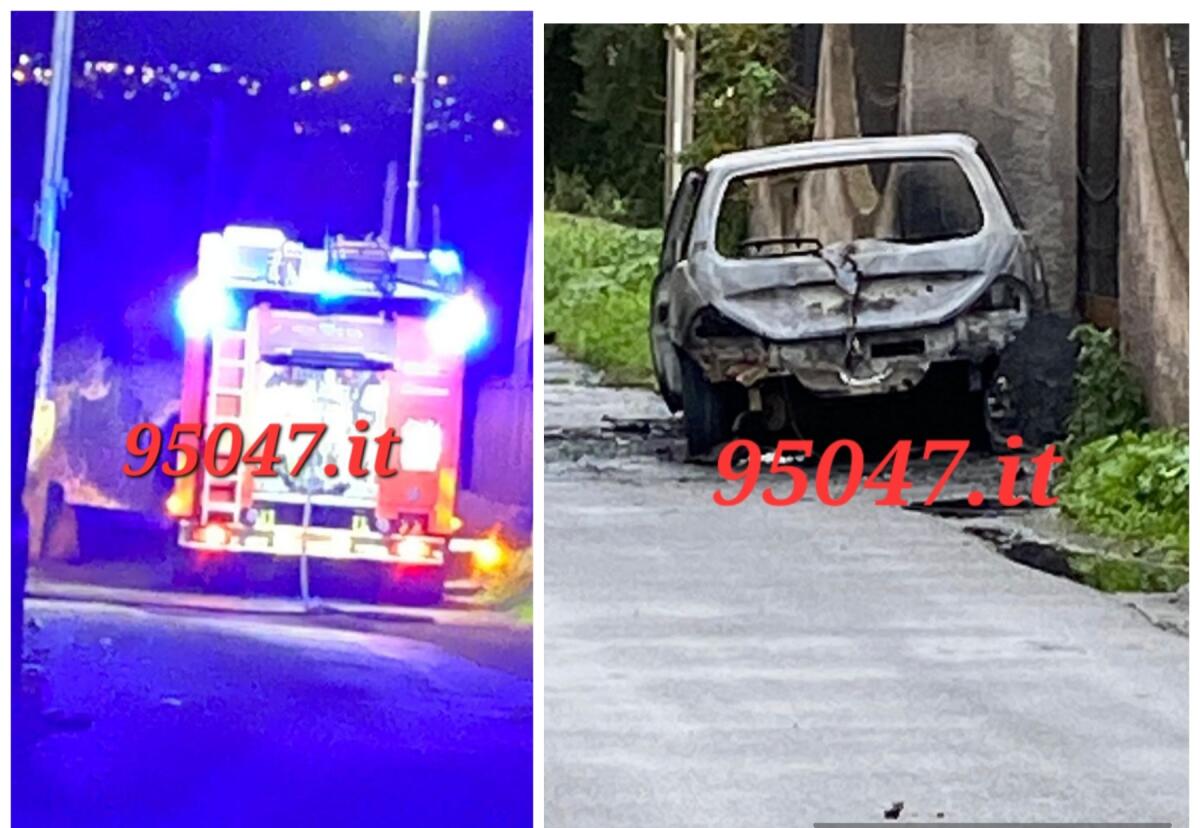 IN FIAMME NELLA NOTTE UN AUTOVETTURA IN ZONA PALAZZOLO - 