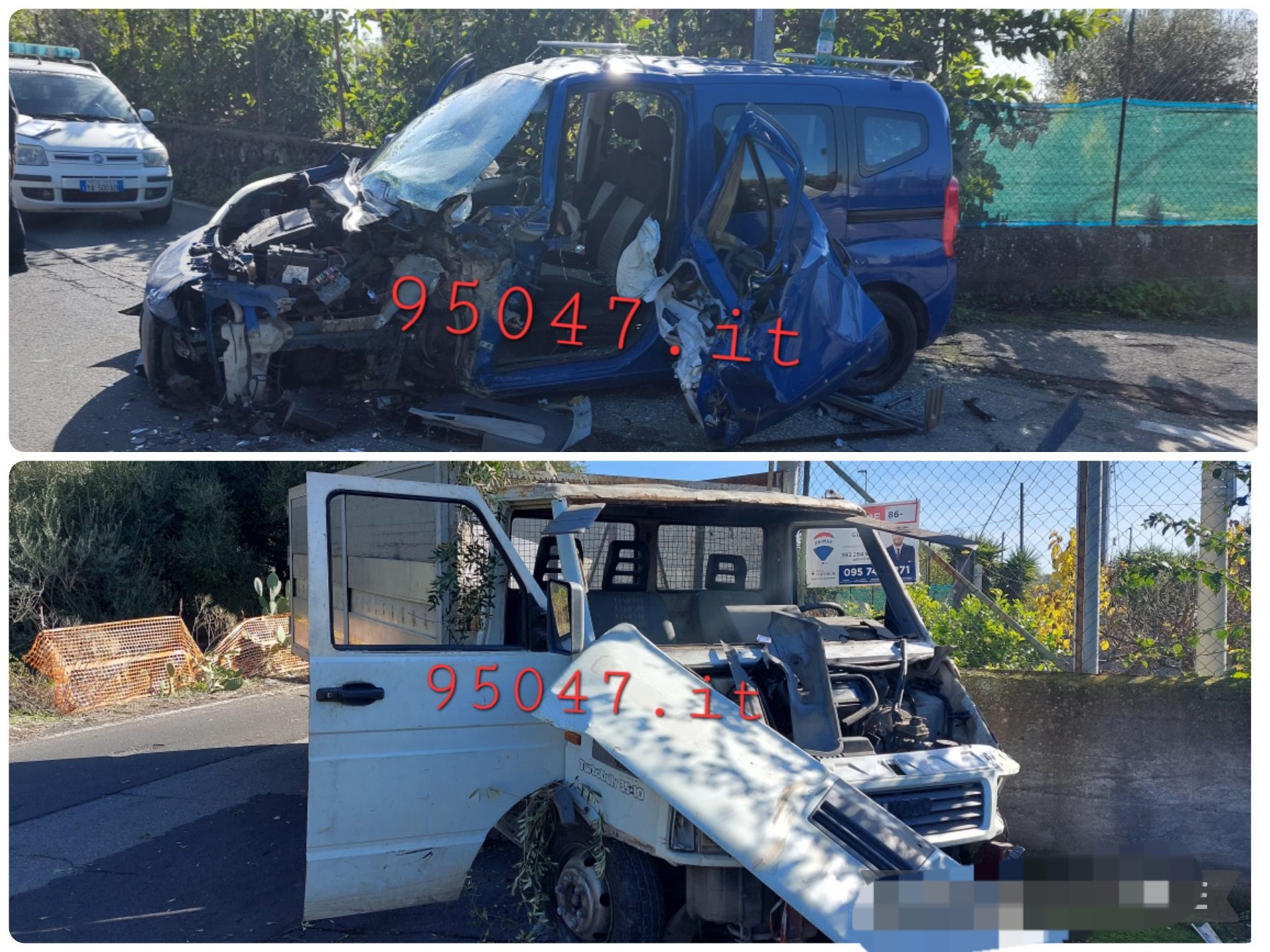 SCONTRO TRA AUTOCARRO ED AUTO SULLA SP56II IN TERRITORIO DI BELPASSO, 4 FERITI