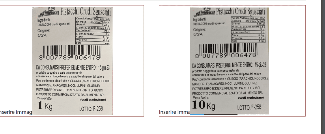 PISTACCHIO SGUSCIATO RICHIAMATO PER PRESENZA DI AFLATOSSINE OLTRE I LIMITI DI LEGGE