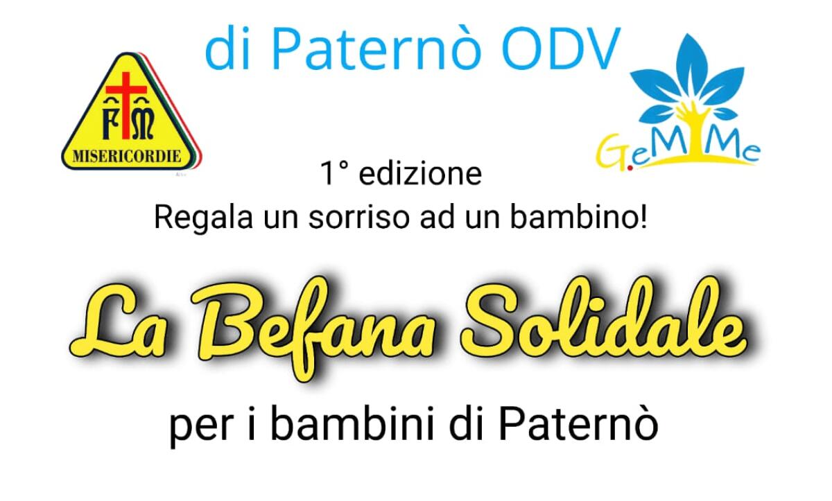 PATERNO'. MERCOLEDÌ LA PRIMA EDIZIONE DI "REGALA UN SORRISO AD UN BAMBINO" - 