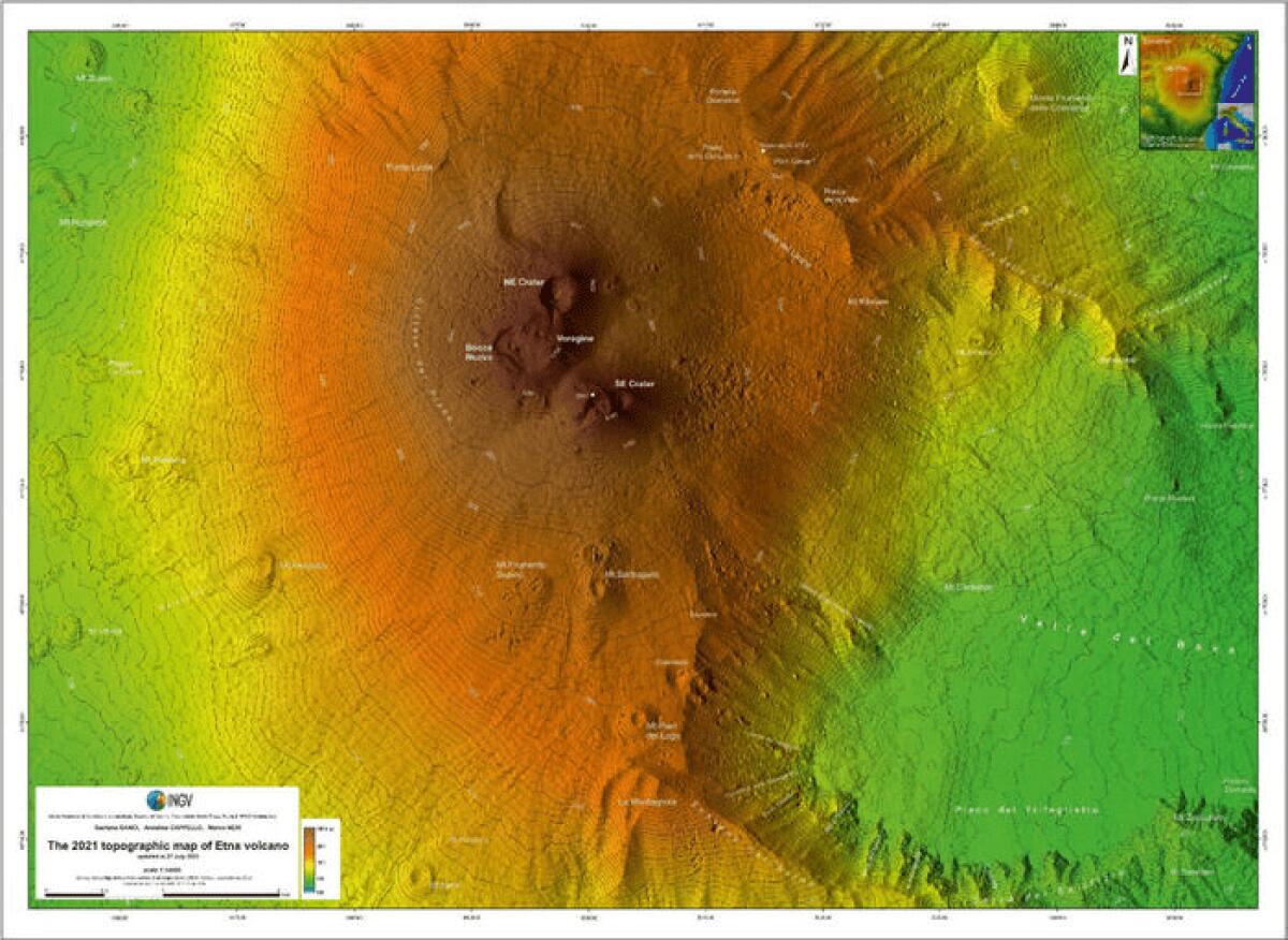 PUBBLICATA NUOVA MAPPA TOPOGRAFICA DELL’ETNA - 
