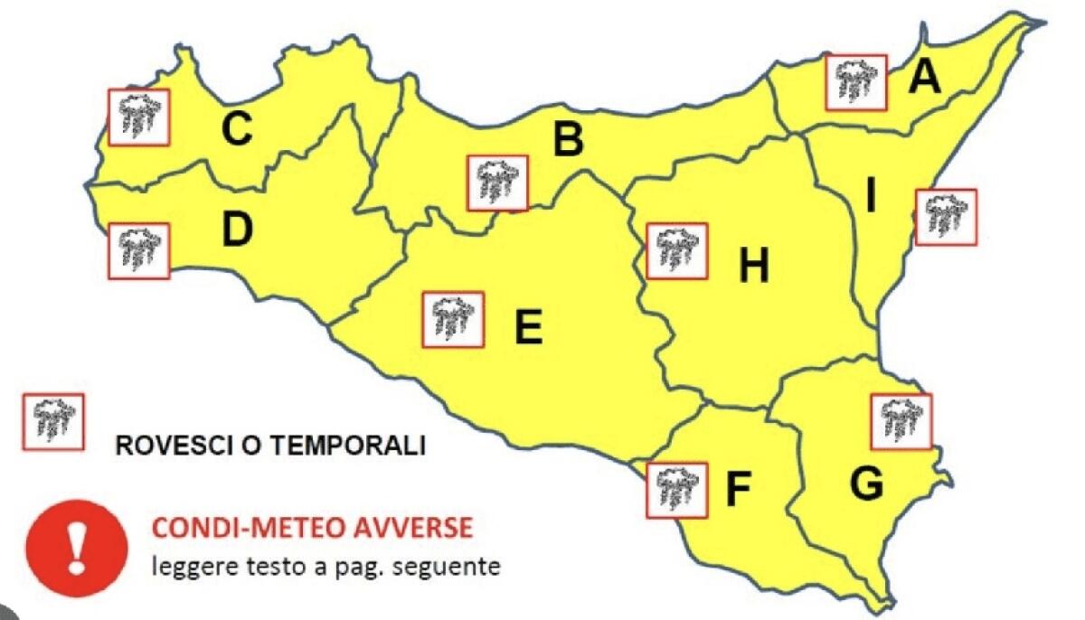 METEO. Piogge e forti venti, torna il maltempo in Sicilia, allerta gialla per il 10 Gennaio 2023 - 