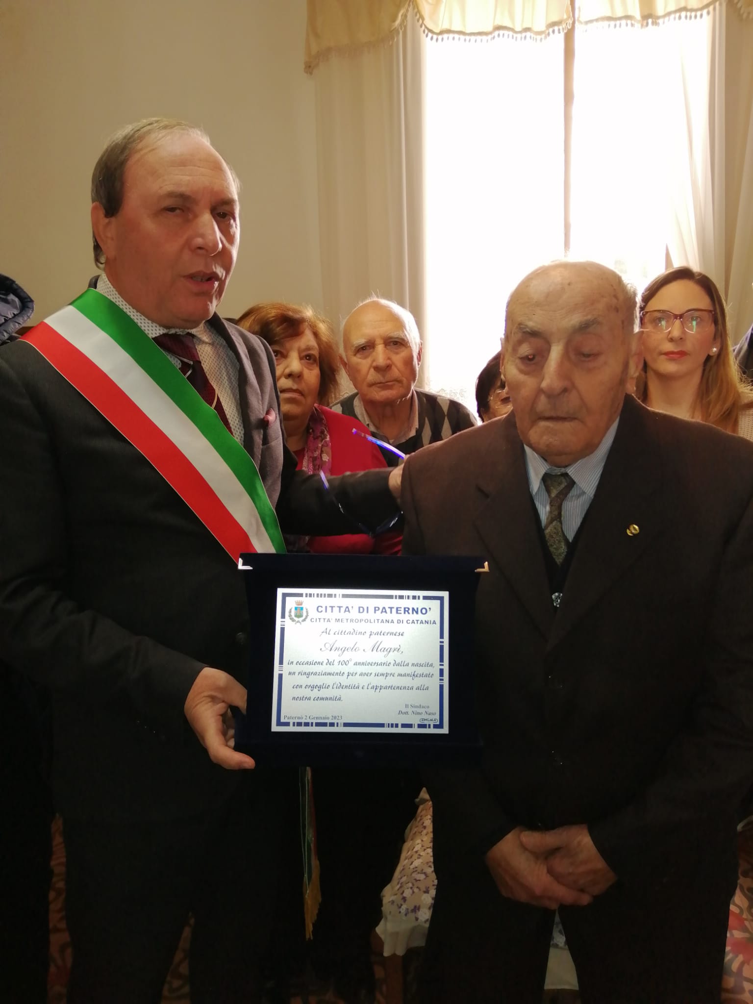 PATERNO': FESTA PER I 100 ANNI DEL SIG. MAGRI' ANGELO