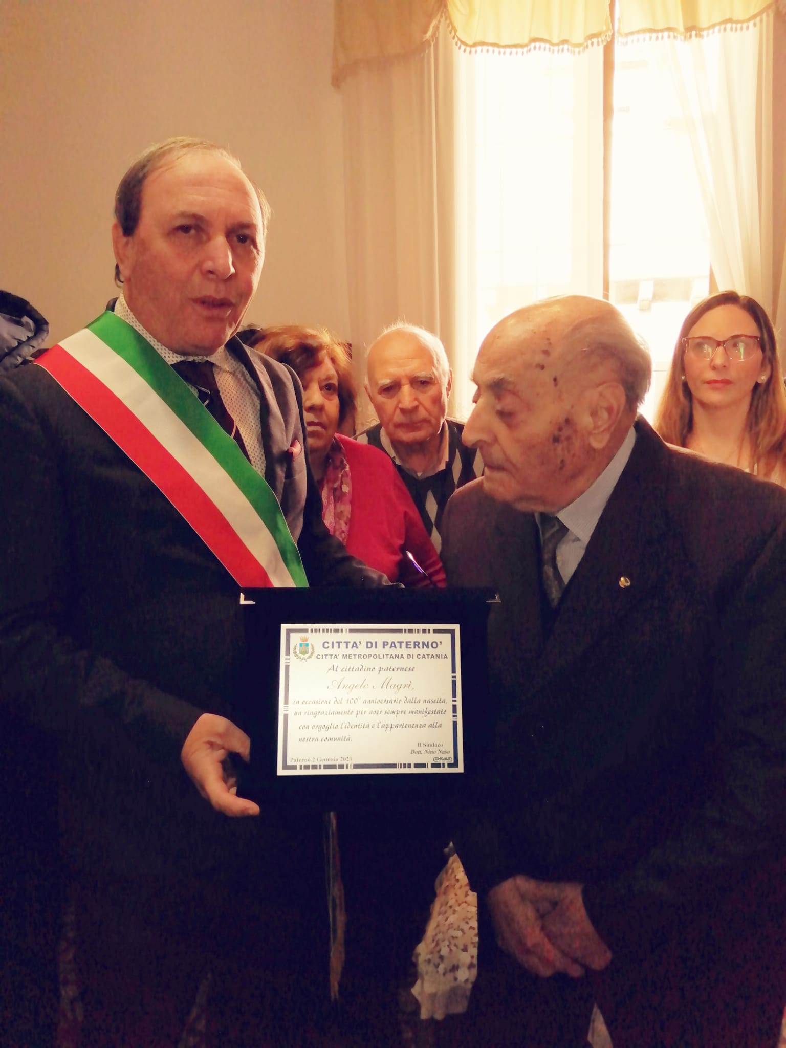 PATERNO': FESTA PER I 100 ANNI DEL SIG. MAGRI' ANGELO