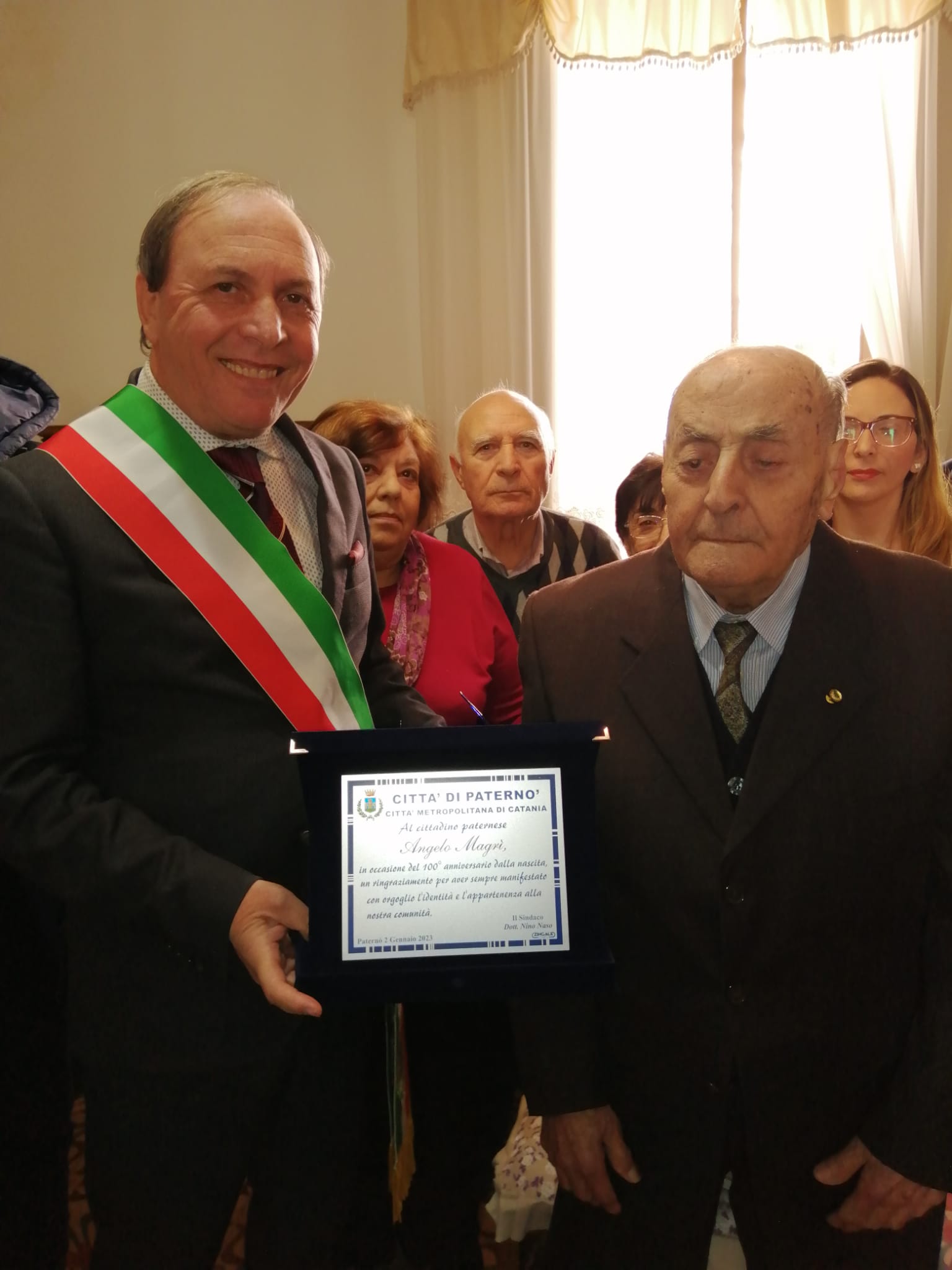 PATERNO': FESTA PER I 100 ANNI DEL SIG. MAGRI' ANGELO