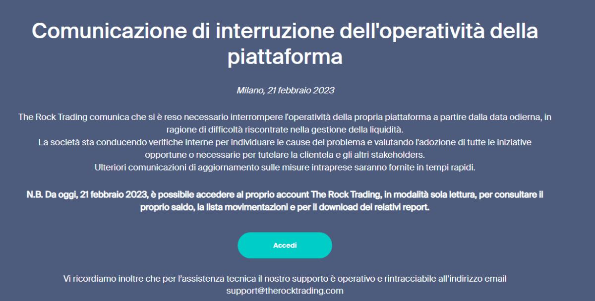 CRIPTOVALUTE, THE ROCK TRADING CONGELA I FONDI DI 35MILA INVESTITORI - 