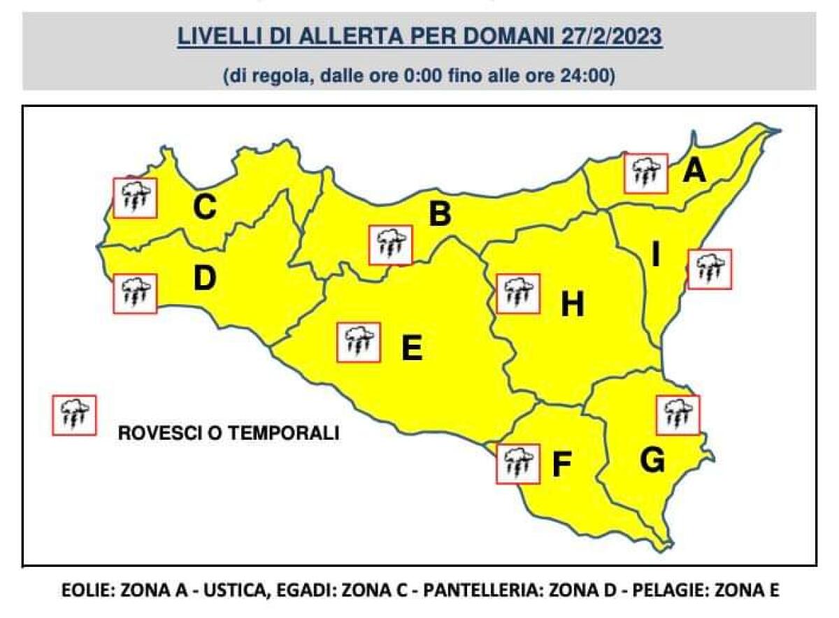 METEO, TORNA IL MALTEMPO IN SICILIA, DOMANI ALLERTA GIALLA E TEMPERATURE IN CALO - 