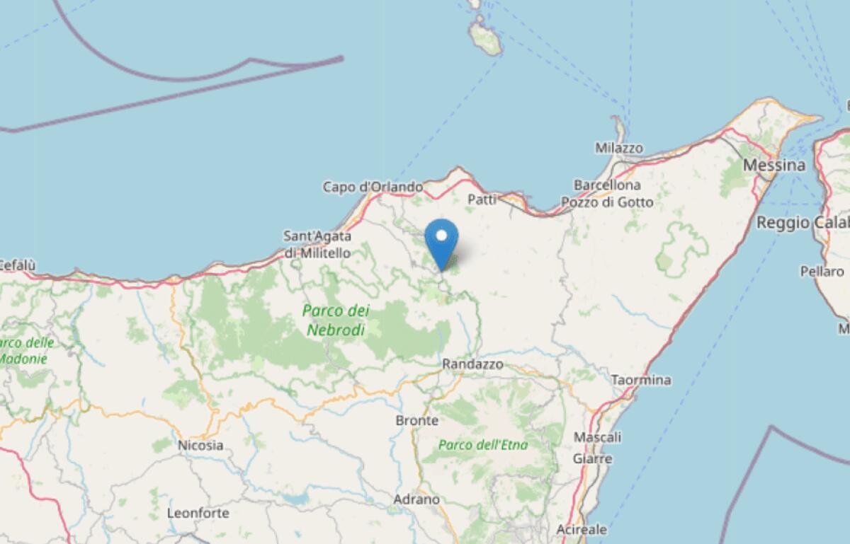 TERREMOTO NEL MESSINESE, REGISTRATA UNA SCOSSA DI MAGNITUDO 2.5 CON EPICENTRO AD UCRIA - 
