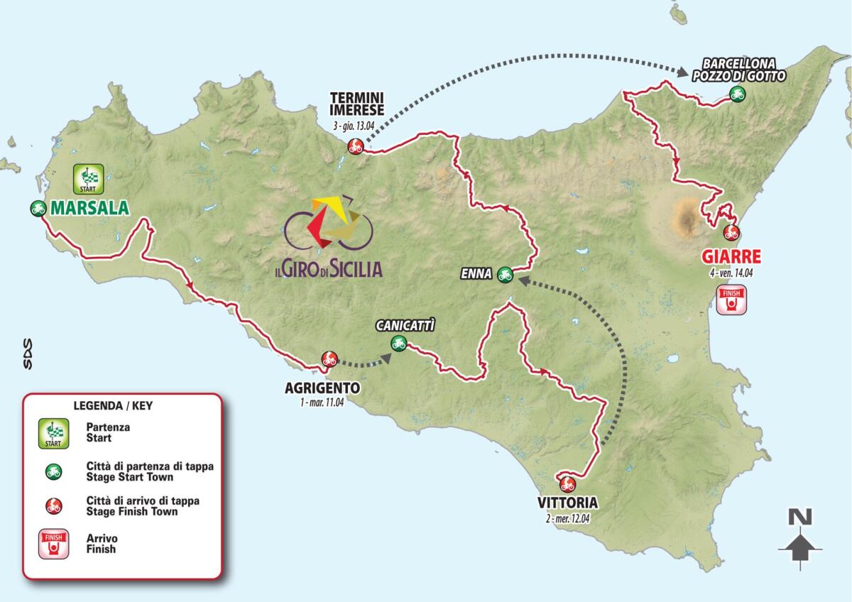 GIRO DI SICILIA 2023: IL VIA DA MARSALA, FINALE A GIARRE - 