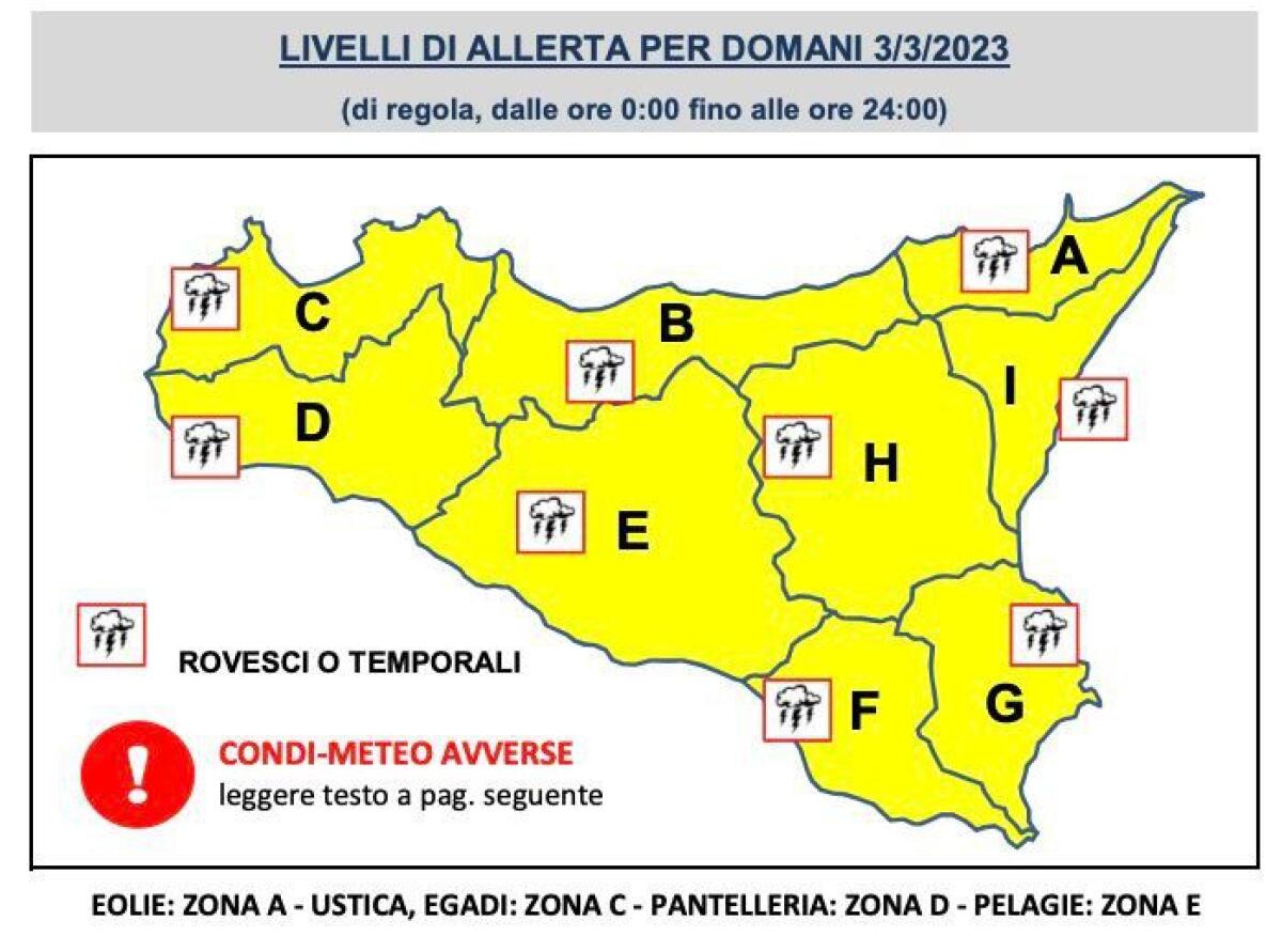 ANCORA MALTEMPO IN SICILIA, ALLERTA GIALLA PER TUTTA LA SICILIA - 