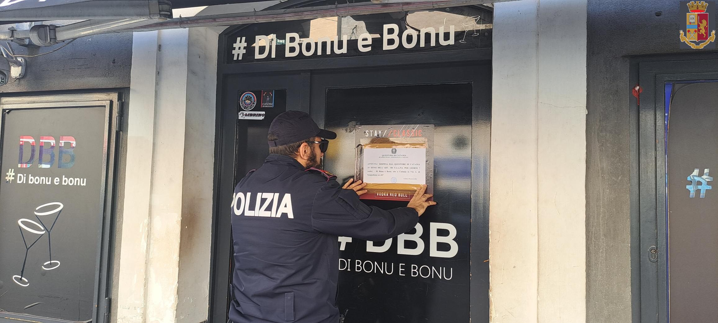 CATANIA, IL QUESTORE CHIUDE DUE LOCALI