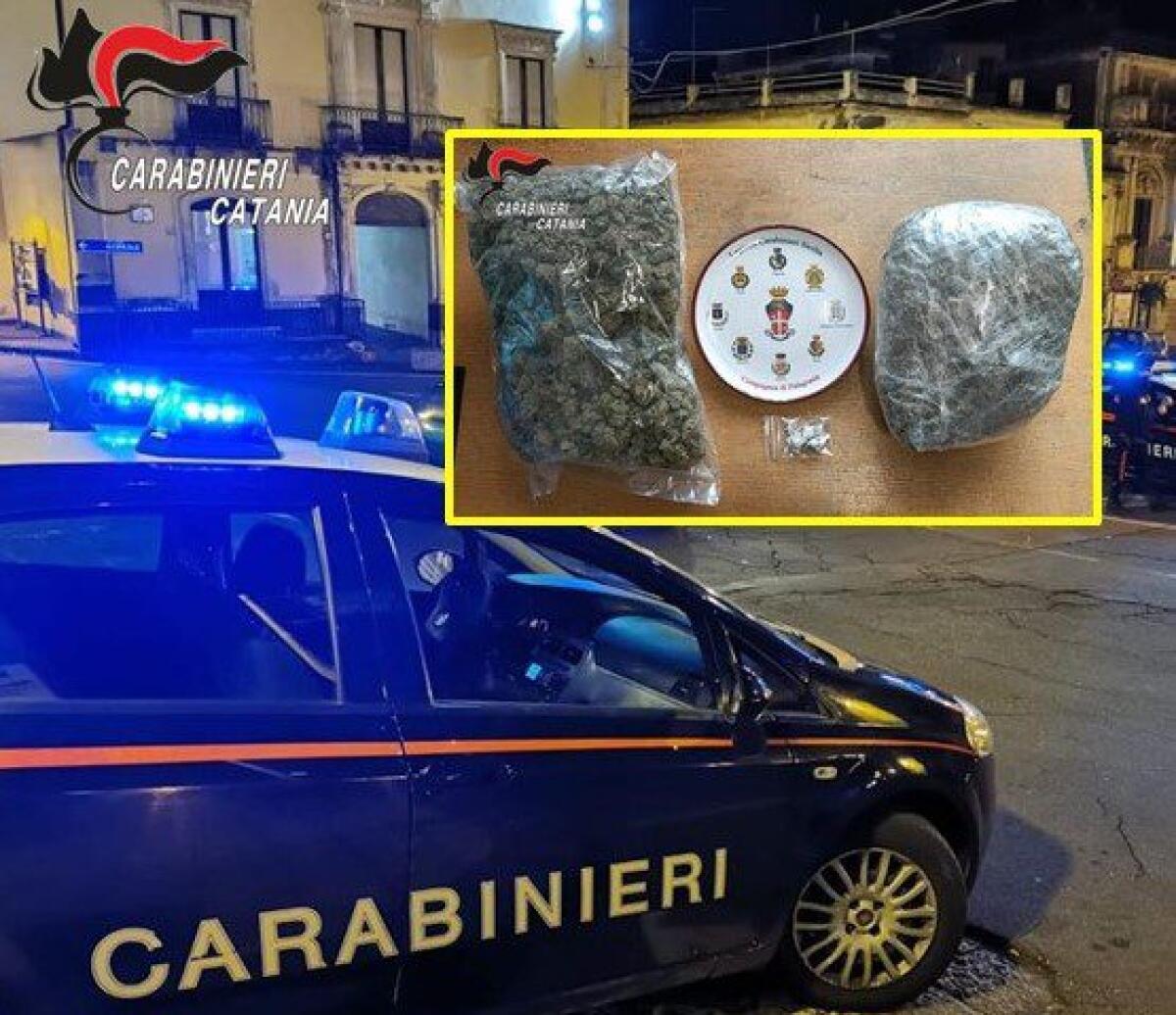PALAGONIA. SCOPERTO CON 3 CHILI DI DROGA IN AUTO, ARRESTATO 42ENNE CATANESE PER SPACCIO - 