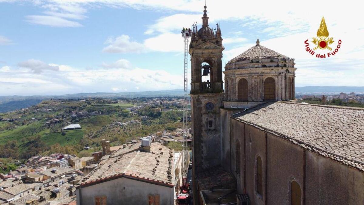 Intervento per caduta intonaci dal campanile chiesa dell’ Immacolata Caltagirone - 